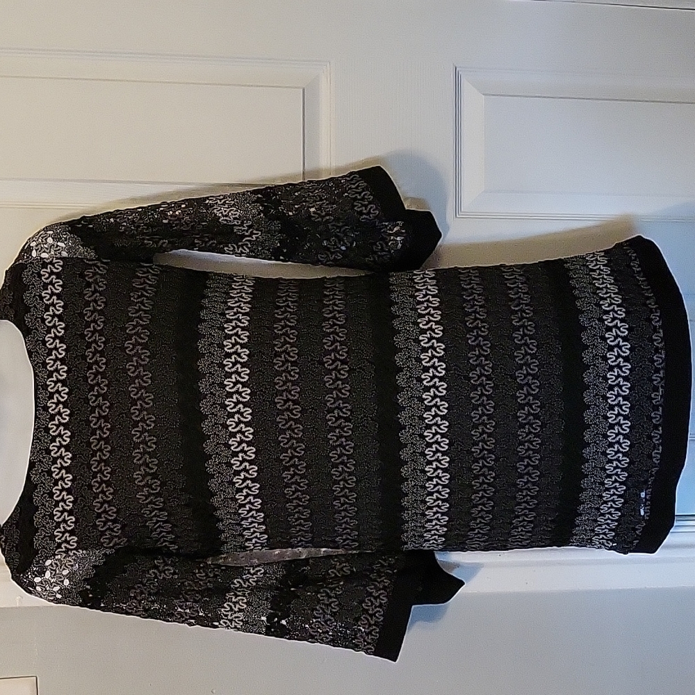 Emma & Michelle Lined Crochet Bell Sleeve Dress